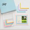 Framing Spacer Ruler Set Paper Crafting Alignment Guides with Storage Case, 5 Pcs Color-Coded L-Shaped Engraved Size Markings Spacers Tabs for