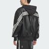 Adidas Оригинальная куртка FW24 PU серии Fashion Logo из искусственной кожи, спортивная куртка для мужчин, черные куртки JL7556