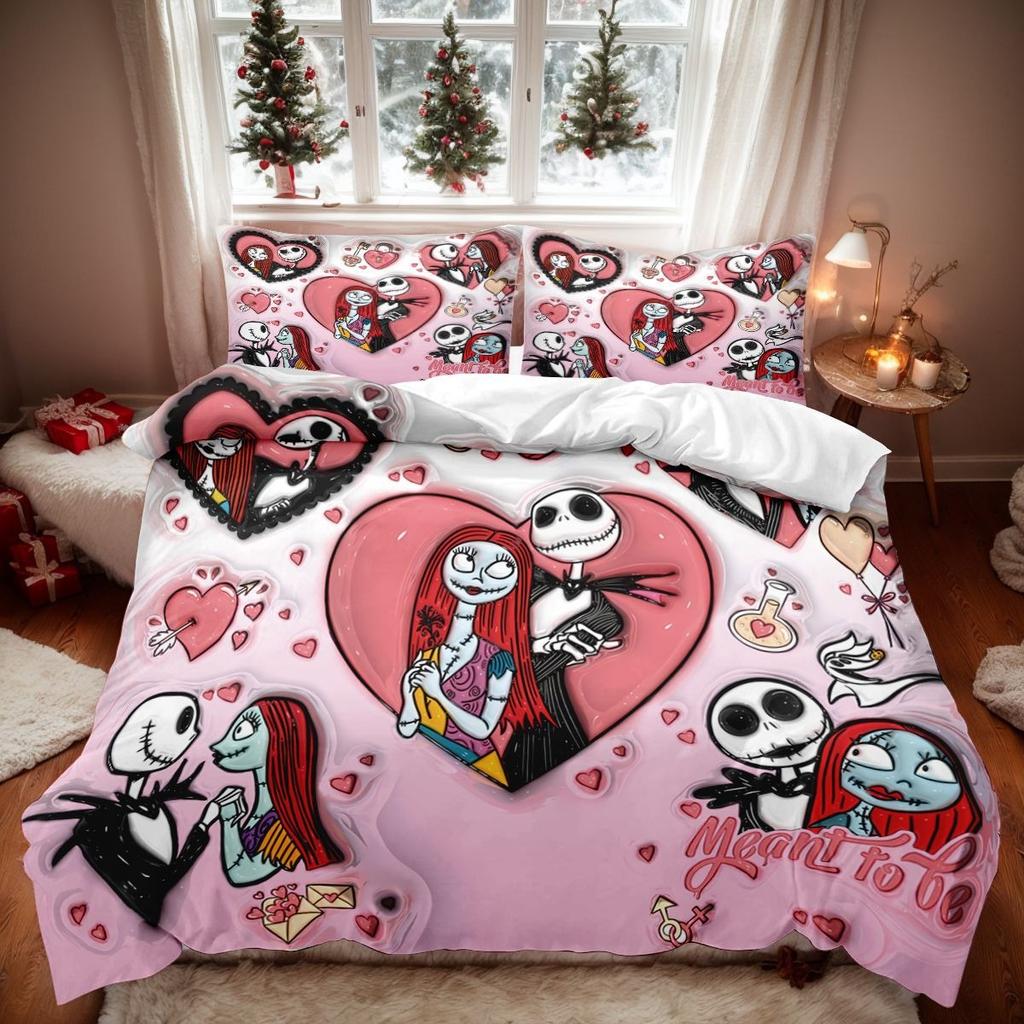 Jack Sally Bedding Sets Exquisite Bed Supplies Set Nightmare Christmas Duvet Cover Bed Comforter Set Bedding Set Birthday Gift