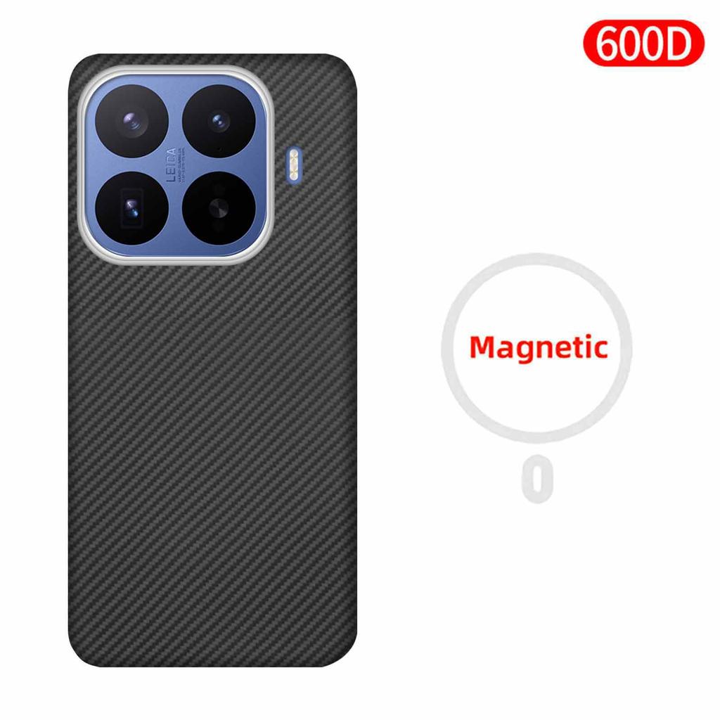 Магнитный чехол из углеродного волокна и арамида для Xiaomi 17 T Pro/Xiaomi 17 T Тканевый Тонкий Жесткий Легкий Чехол Магнитный Черный Тонкий Легкий