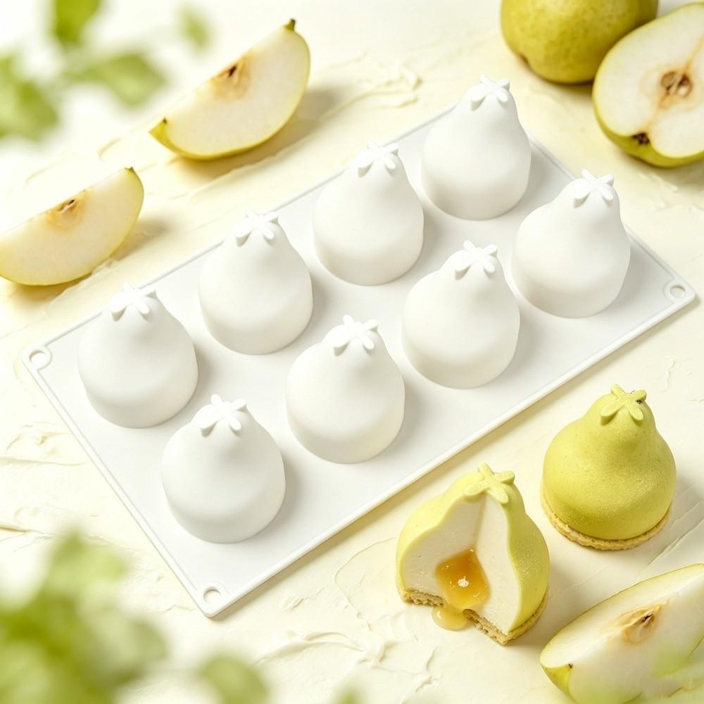 6-Cavity DIY Cake Molds Silicone Design Pears Shape Molds Pumpkin Candle Molds Holiday Party
