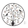 Wrought Iron Wall Sculpture Chinese Style 3-Dimensional Wall Decor for Home Living Room Background