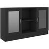 VidaXL Display Cabinet Black 120x30.5x70 Cm Engineered Wood 802787
