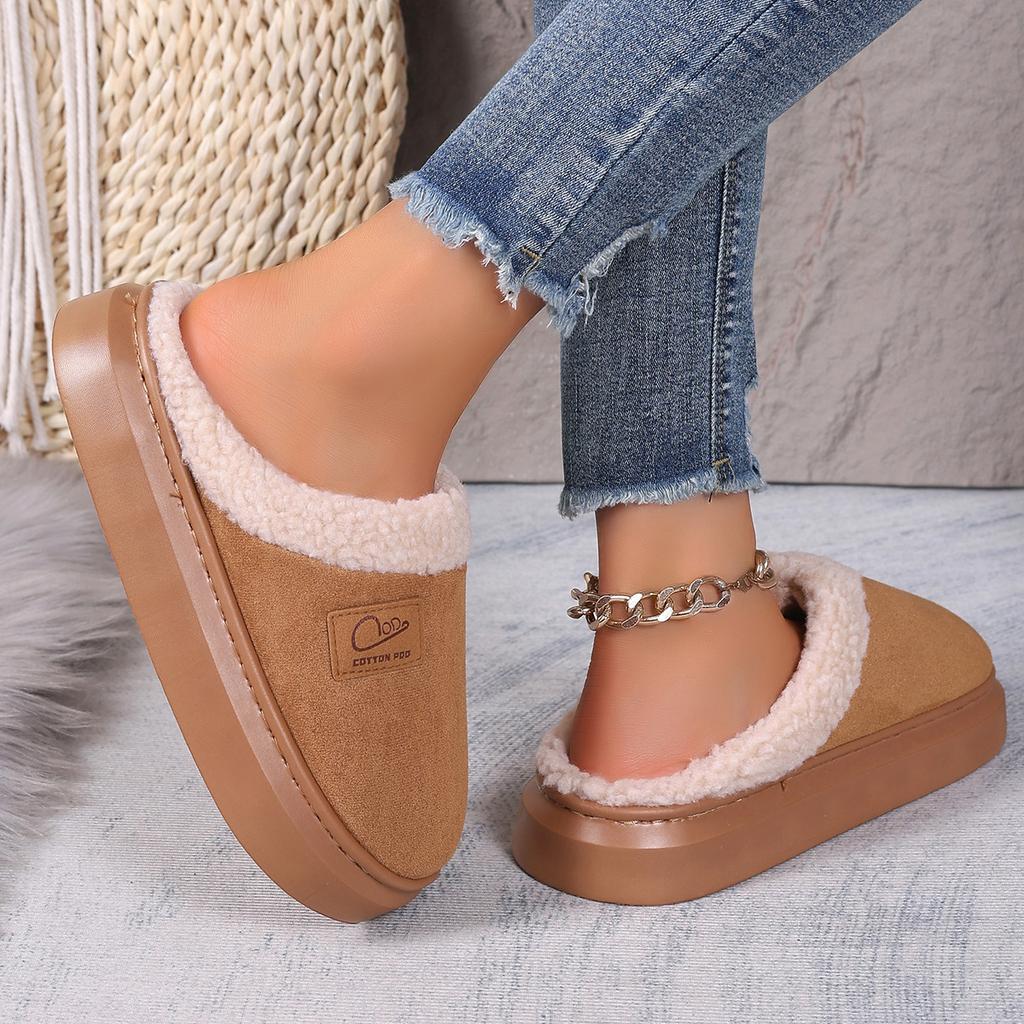 Women Slippers Thick Sole Anti Slip Snow Boots Women Fashion Warm Thickened Cotton Slippers Fashion Casual Sandals Slides Women