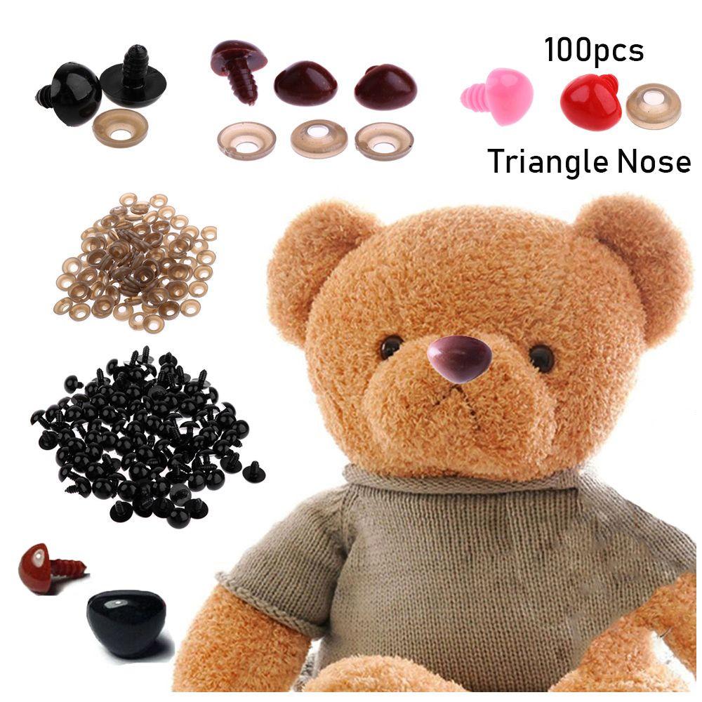 100pcs Plastic Toys Bear Buttons Dolls Accessories Doll Noses Safety Parts Triangle Nose