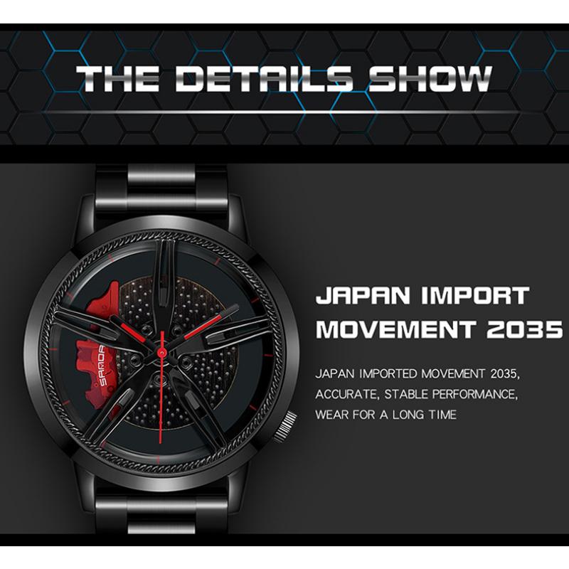 SANDA Новые мужские часы Модные мужские трендовые часы с полым циферблатом Водонепроницаемая концепция водонепроницаемых мужских автомобильных вращающихся кварцевых часов