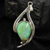 925 Sterling Silver CERTIFIED 39 Ct Natural Opal Pear Pendant For Birthday Gift