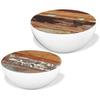 2 Piece Nesting Coffee Table Set Bowl Shaped Solid Reclaimed Wood