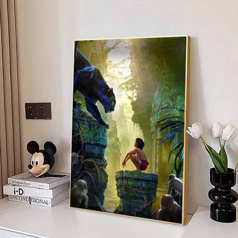 Disney 5D DIY Алмазная Живопись Классические Иллюстрации Из Книги Джунглей Мультфильм Полная Алмазная Мозаика Искусство Набор для Декора Стен