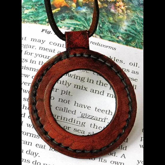 Морской винтажный кожаный ремешок ожерелье увеличительное стекло кулон-лупа