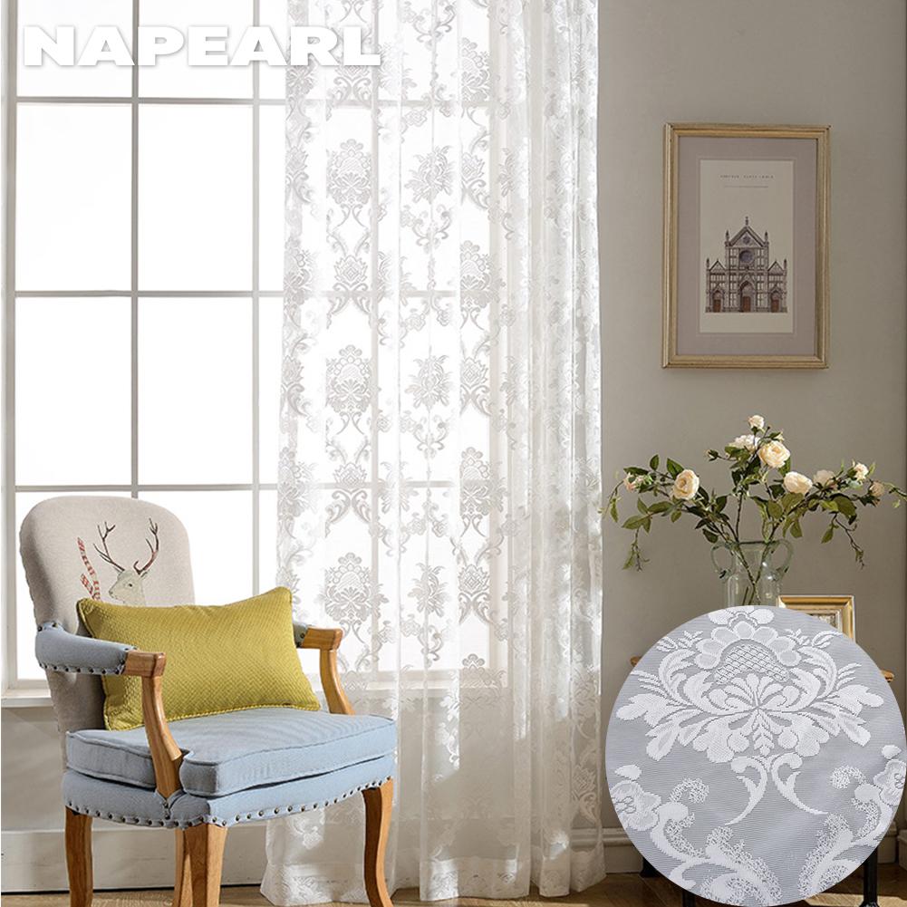 1 шт. NAPEARL, европейский стиль, вышитый цветочный дизайн, тюль, прозрачная занавеска, вуаль для кухни, балкона, гостиной, домашний декор