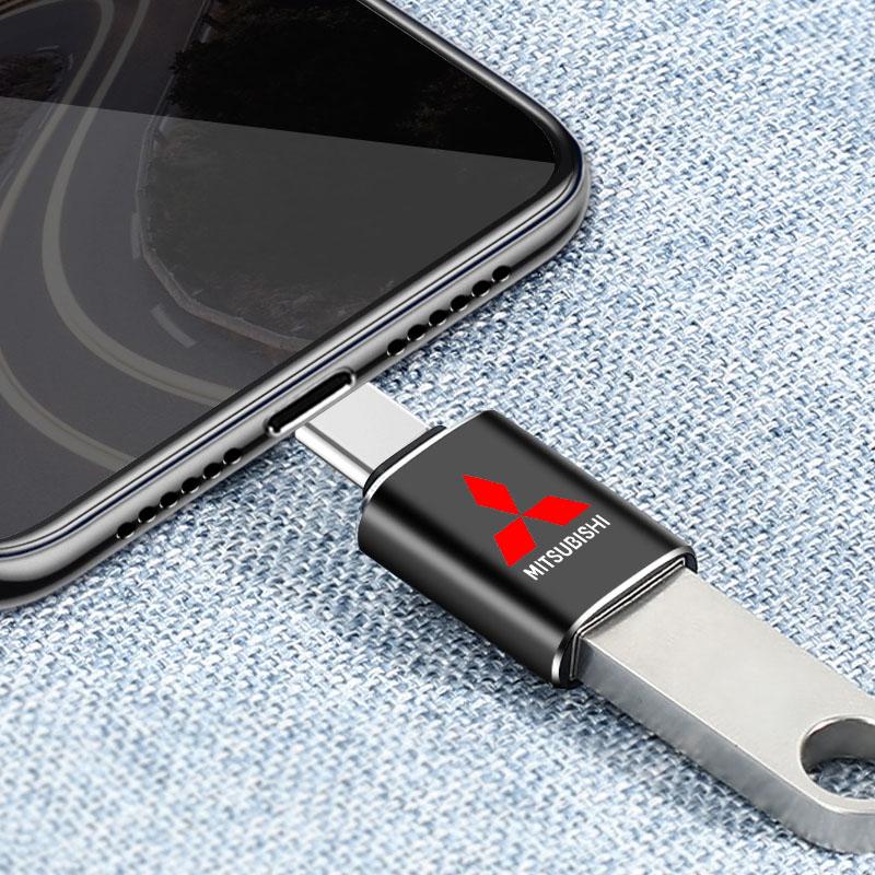 Автомобильный USB Type C Кабель-конвертер Зарядный адаптер Для Mitsubishi Lancer Ralliart 10 3 9 EX Outlander 3 ASX L200 Аксессуары