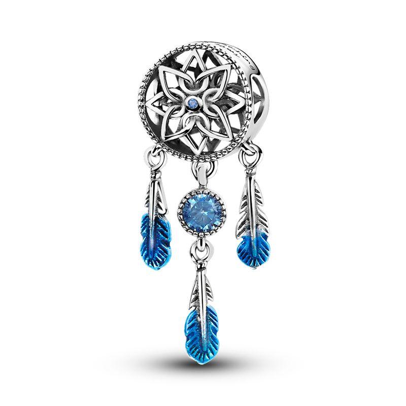 Charms Plata De Ley 925 Evil Blue Eyes Silver Sun Star Elk Dinosaur Flower Charm of Original Fits Women Anniversary DIY Jewelry