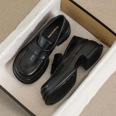 Туфли Lefou с толстой подошвой, женские, с круглым носком, в британском стиле, маленькие кожаные туфли, подставка для ног в стиле ретро, jk, в стиле колледжа, одинарные туфли женские