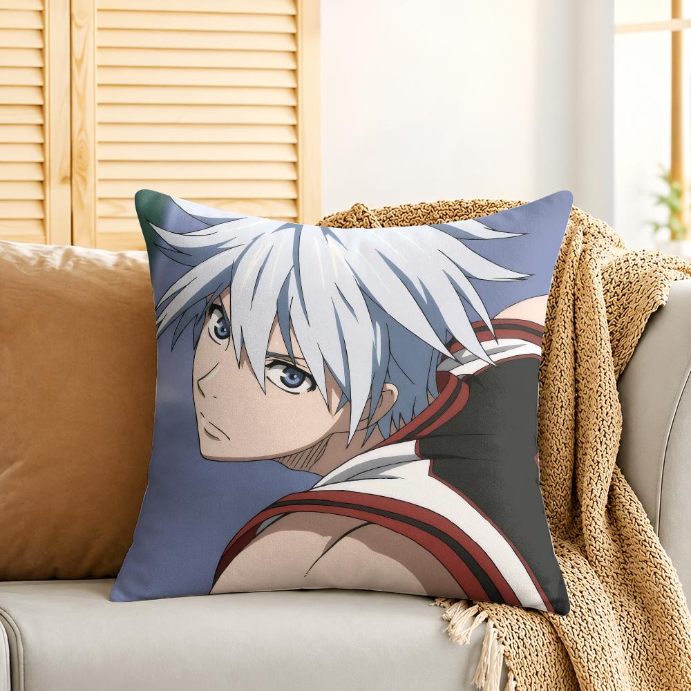 KKuroko Basketball Anime Cushion Cover Silky Short Plush Invisible Zipper Dustproof Sofa Pillow Case For Home Decor