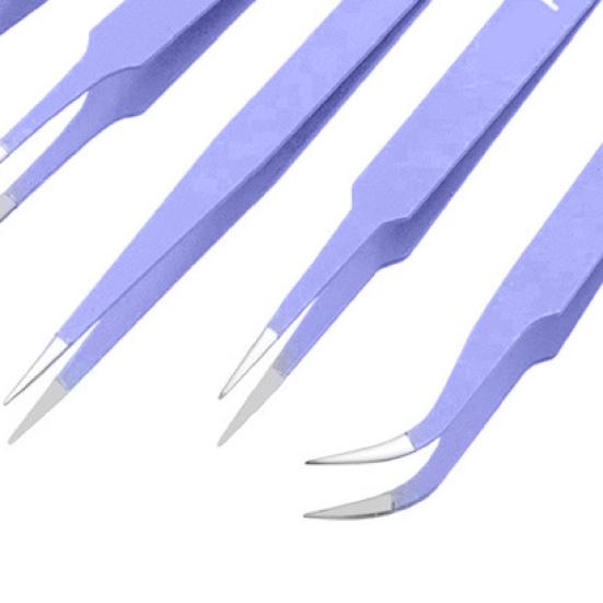 6 шт., высокопрочные пинцеты с различными характеристиками, антистатические антистатические ESD пинцеты для электронного ремонта, инструмент для обслуживания