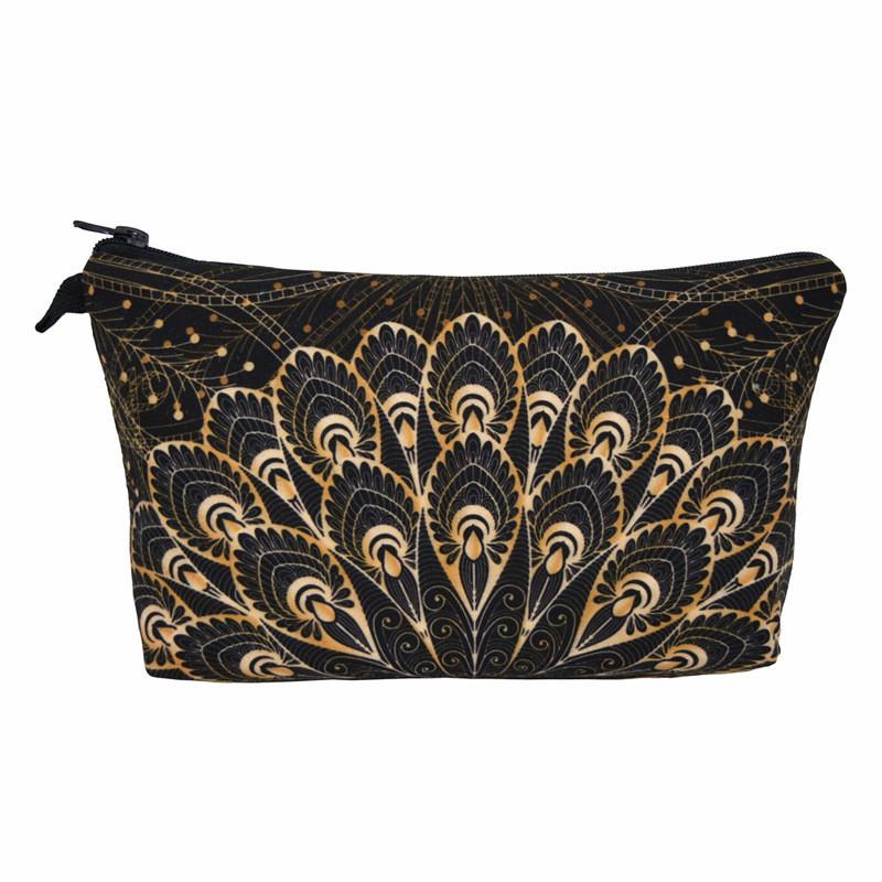 Trendy Vintage Mandala Flower Makeup Bag Handbag For Travel Polyester Lining Various Color Options