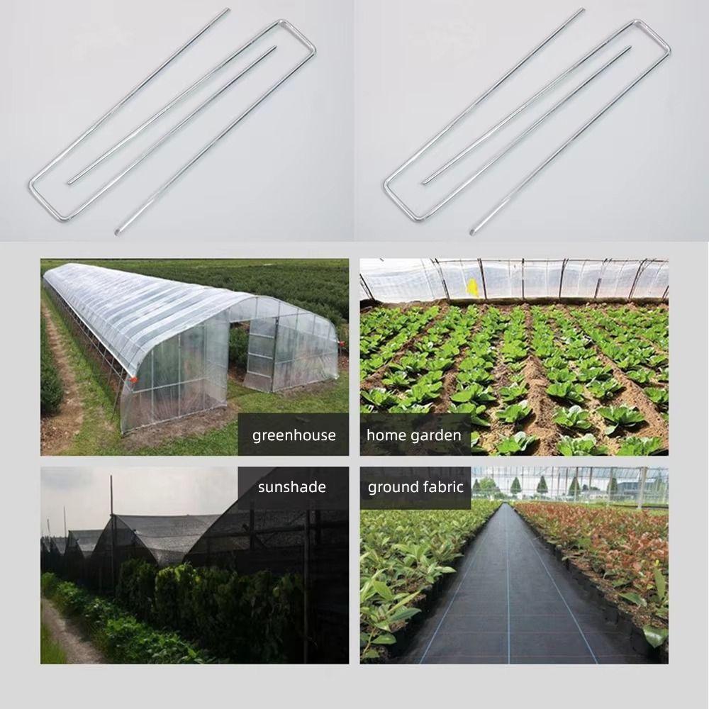 100Pcs Anti-Rust Ground Nail Bend-free U-type Garden Turf Staples Landscape Gardening Accessories