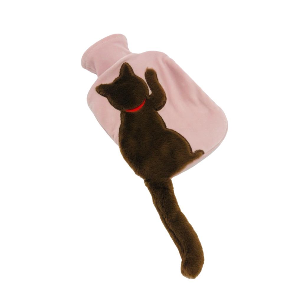 Мультяшная грелка с водой Длинный кошачий хвост Мешок для впрыскивания воды Милая грелка Офис