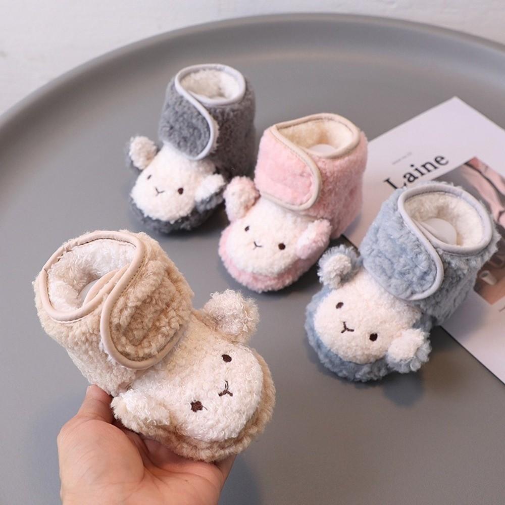 Plush Newborn Baby Shoes Cute Monkey Anti-Slip Socks Warm Infant Girls Boys Girls Boys