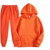 2025 Spring/Autumn Unisex Solid Color Fleece Hoodie Sportswear Set