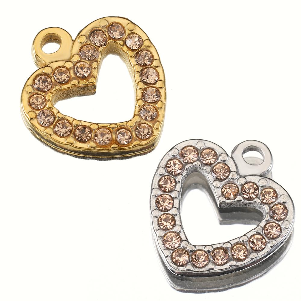 5pcs Mixed Stainless Steel Rhinestone Pendants Colorful Crystal Charms Beads for Necklace Bracelet Jewelry Making Charm DIY