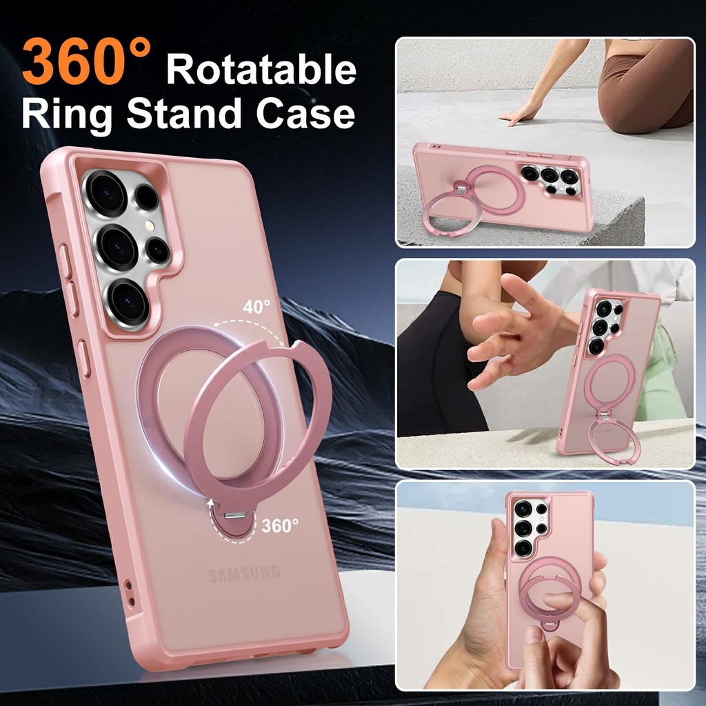 For Samsung Galaxy S26 Ultra Magnetic Case Kickstand TPU PC Shockproof Phone Back Cover