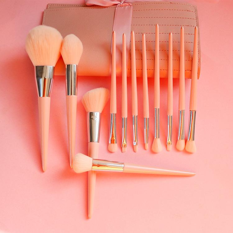 Кисть для тонального крема, кисть для рассыпчатой ​​пудры, кисть для теней, набор из 12 кистей для макияжа, кисть для контуринга консилера, набор мягких косметических инструментов.