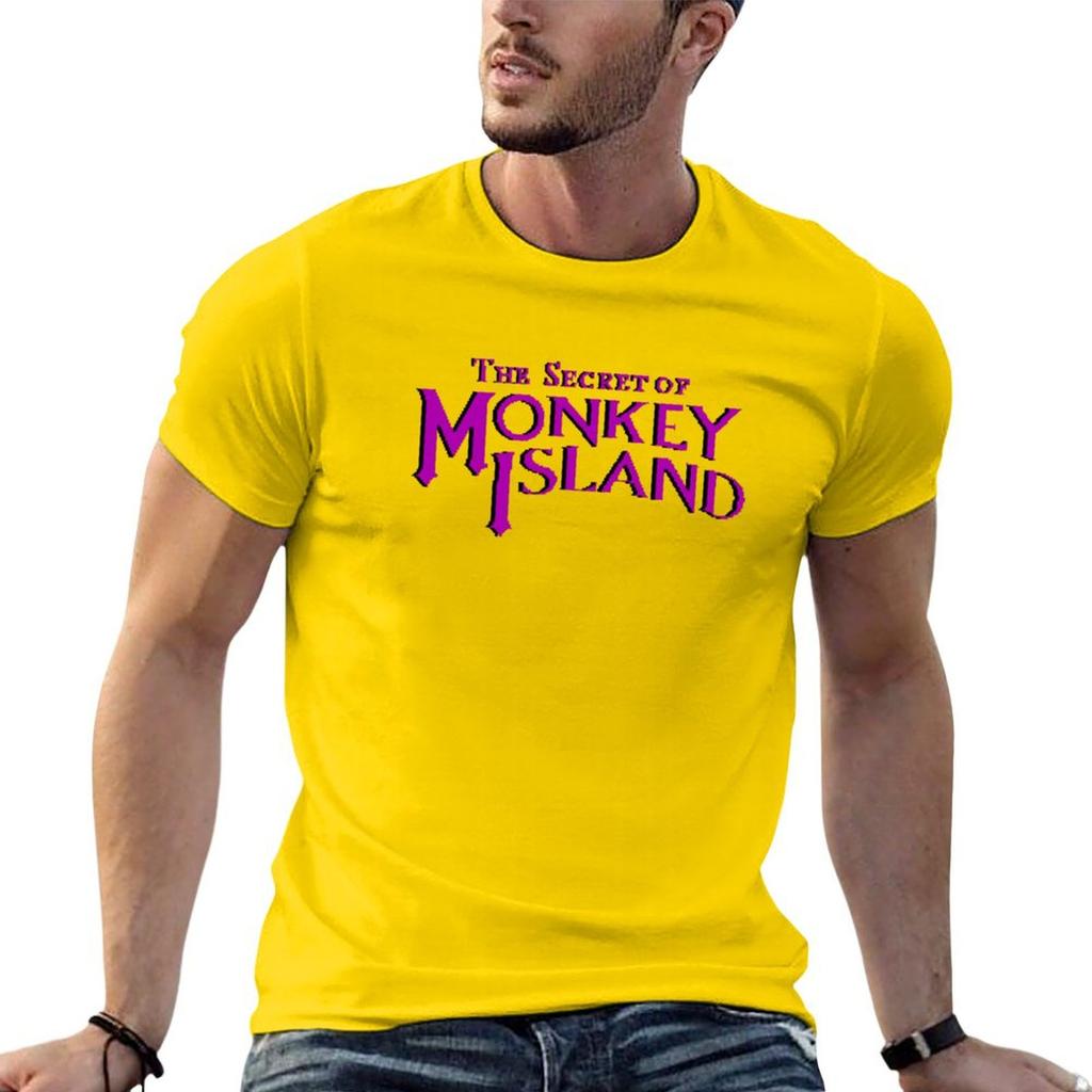 Monkey Island - Секрет Острова Обезьян Оригинальный Логотип Наклейка Футболка черные спортивные футболки для мужчин