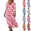 Платья для женщин Винтажный принт Туника с завышенной талией Миди платье Летнее Повседневное платье с рукавом 3/4