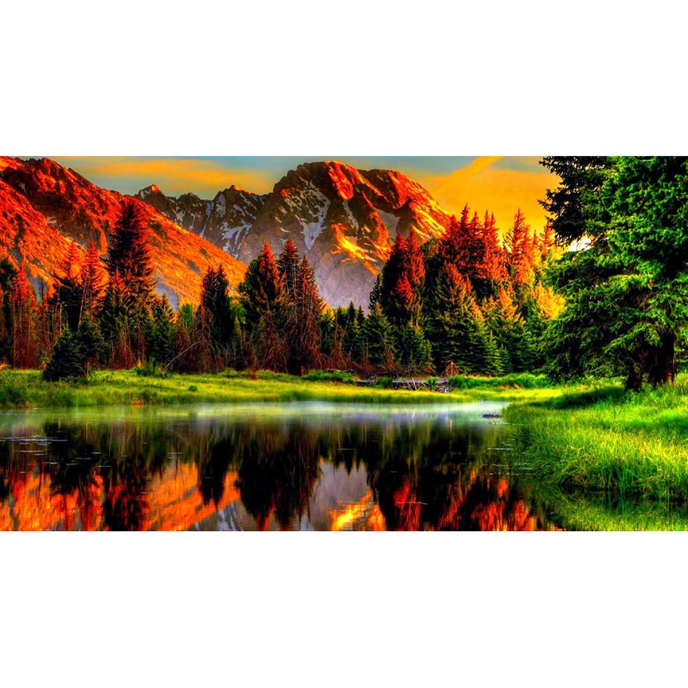 5D алмазная живопись закат пейзаж Diy круглая вода алмазная вышивка пляжная мозаика узор полный дизайн украшения дома