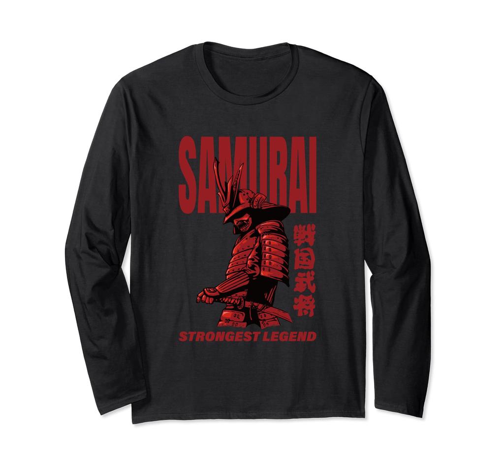 Sengoku Long Sleeve Samurai, Warlord, Japan, Bushido, Warrior, Kanji, Japanese, Art, T-Shirt