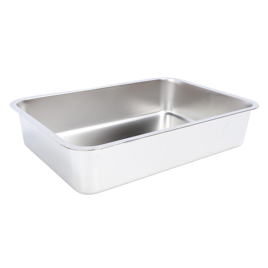 Stainless Steel Open Cat Litter Box Large Rust Resistant Stick Proof Surface Litter Pan with High
