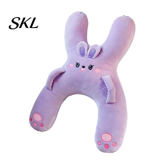 Cute Animal Travel Pillow H-Shaped Car for Kids, Neck Pillows Seat, Sleeping Decorative Interior Accessory Pillow, Plush Rest Cushion Trips