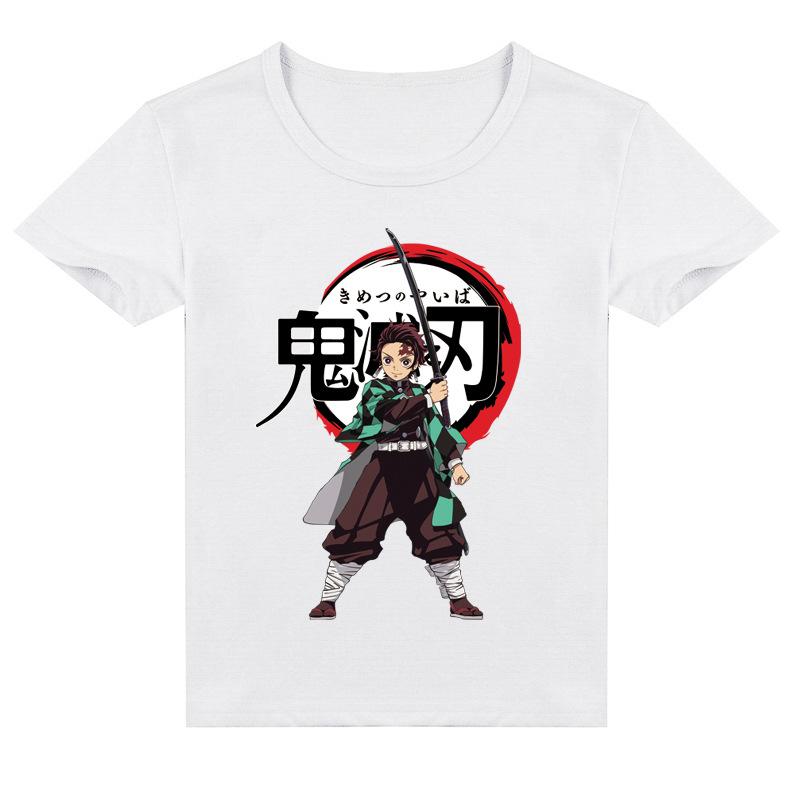 Новая летняя футболка унисекс с короткими рукавами Kimetsu No Yaiba Ghost для мальчиков и девочек Y181