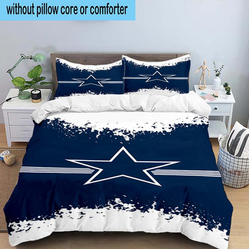 Dallas Cowboys  3PCS Bedding Set 2D Printing (Includes 1 Duvet Cover + 2 Pillowcases Coreless), Bedroom decor,Fan gift