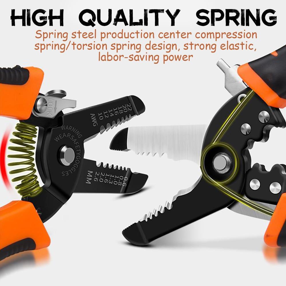 Обжимные клещи для зачистки проводов, многофункциональные щипцы для колец, электрик, пилинг, инструменты для зачистки сетевого кабеля LXY