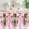 6 Pcs Pink Chair Sash Satin Chair Bows Decorative Chair Ribbons Ties