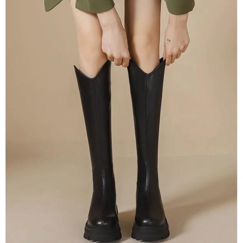 Женские уличные осенне-зимние плюшевые ботинки, облегающие туфли на толстой подошве, простые модные ботинки на молнии, повседневная нескользящая женская обувь