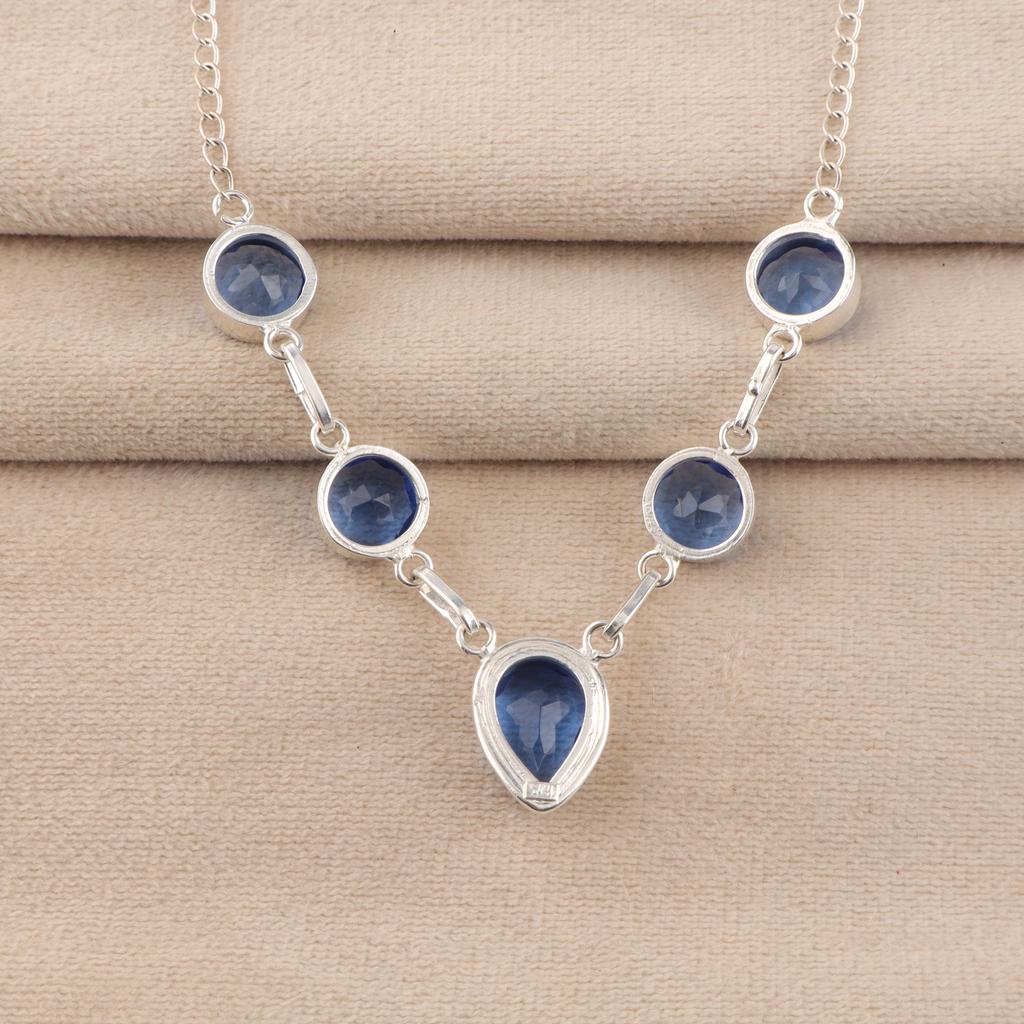 Танзанит Драгоценный Камень 925 Стерлинговое Серебро Ручной Работы Ювелирные Изделия Женский Свадебный Кулон 16-18" RN-3-8