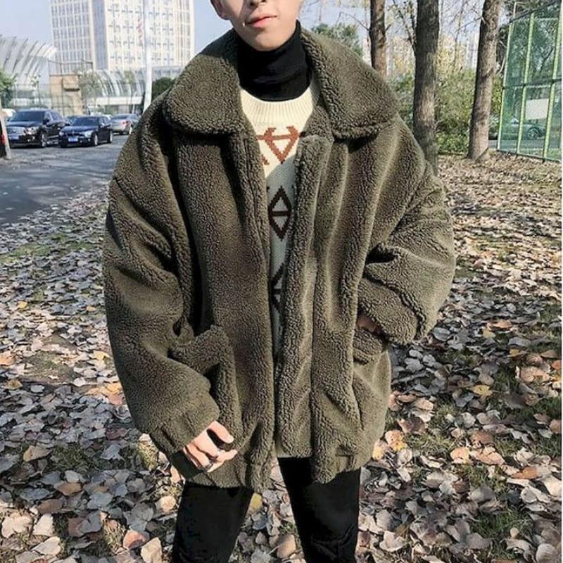 Хлопковое толстое пальто из овечьей шерсти, мужская зимняя стеганая куртка, винтажная студенческая теплая куртка в корейском стиле, мужская одежда