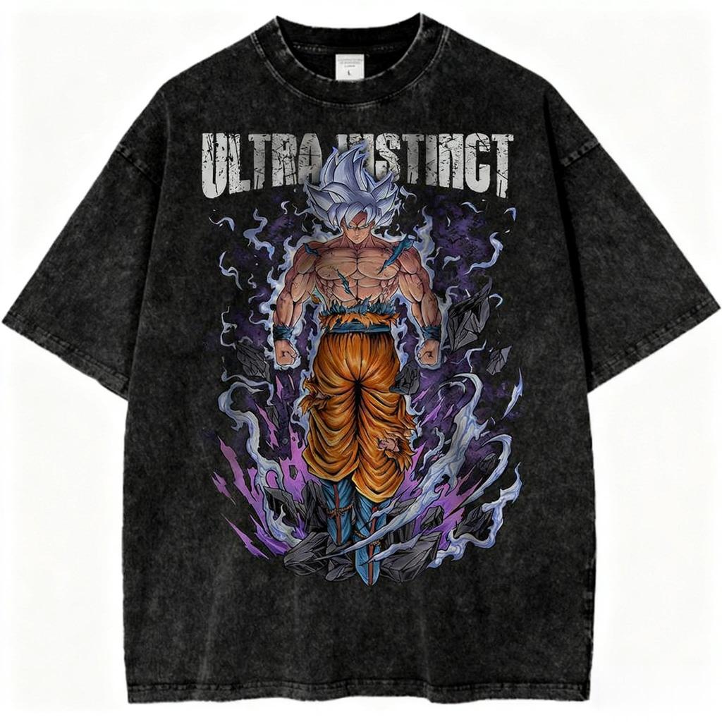 Dragon Ball Super Saiyan  Gohan Printed Tshirt Mens and Womens Washed Tshirt High Quality Vintage Cotton Tshirt Tops