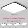 Ultra-Thin LED Ceiling Light - Modern Square Design for Bedroom, Living Room, Kitchen & Balcony