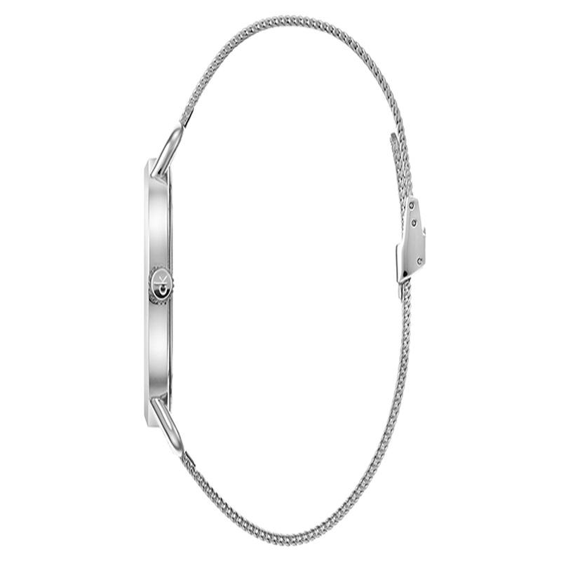 Calvin Klein / Часы серии Transcendence Кварцевый механизм Стальной ремешок 42 мм Черный циферблат Мужские часы Бежево-черная пластина Серебристый ремешок K7B21121