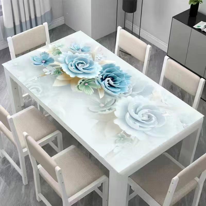 Кожа ПВХ кофейный столик обеденный стол скатерть водонепроницаемая маслостойкая защита от ожогов грязеотталкивающая и не требующая стирки современный простой милый пасторальный стиль