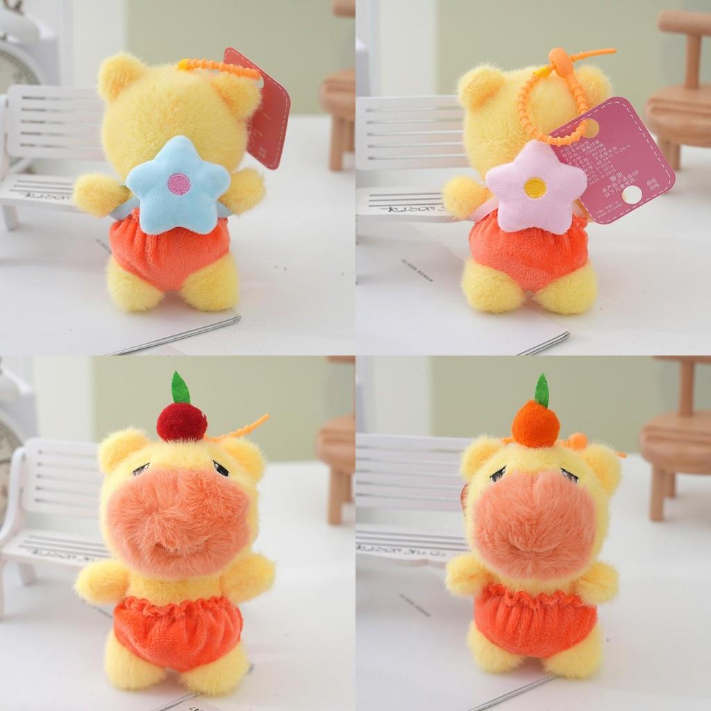 Plush Persimmon Capybara Keychain Animal Stuffed Doll Toy Decoration Kids Gift
