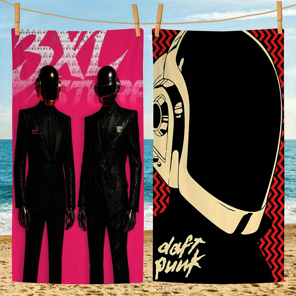 Полотенца Daft Punk Большие Микрофибровые Пляжные Полотенца Быстросохнущее Полотенце Песчаные Пляжные Полотенца Полотенце для Бассейна Для Путешествий Бассейн Йога