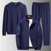 Men's Three-Piece Middle-Aged & Elderly Sportswear Set - Spring/Fall Casual Long-Sleeved Sweatshirt & Pants