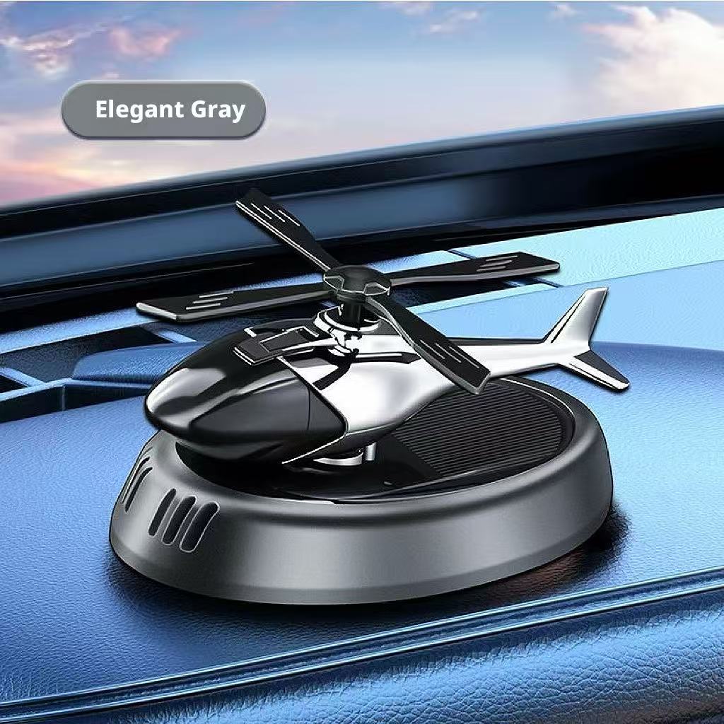 New Solar Rotation Helicopter Car Fragrance Diffuser Premium Auto Perfume Ornament Car Center Console Decor Long Lasting Scent