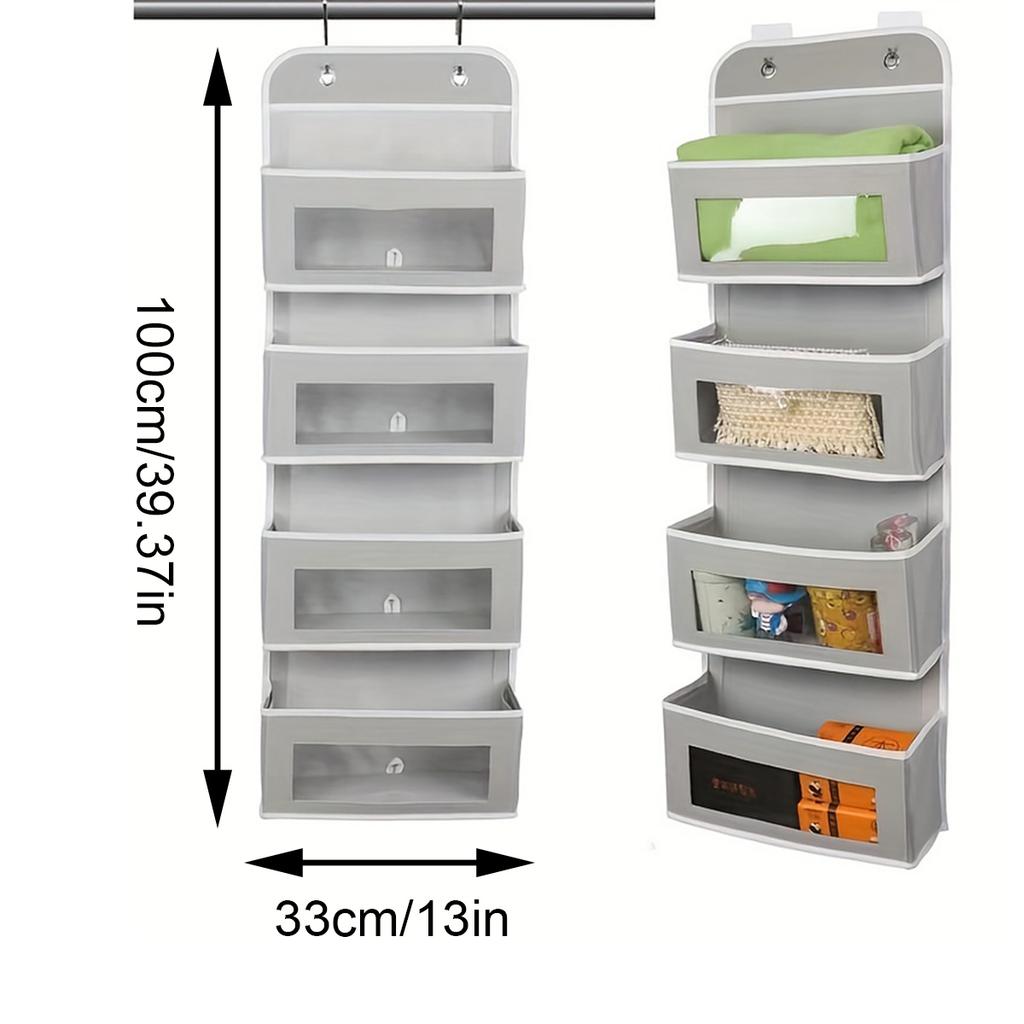 Подвесной органайзер для двери, 2 расширенных металлических крючка для хранения косметики, канцелярских товаров, мелочей и т. д.